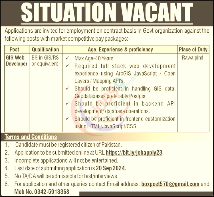 Latest Government Organization Jobs 2024 Online Appy