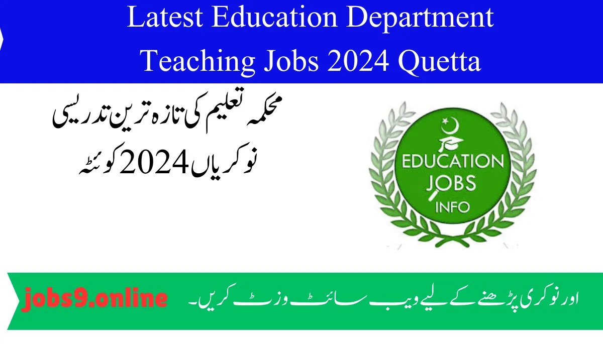 Latest Education Department Teaching Jobs 2024 Quetta